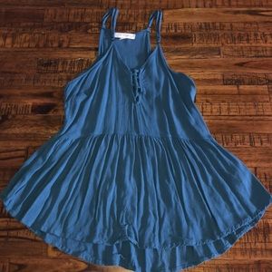 Blue loose dressy tank